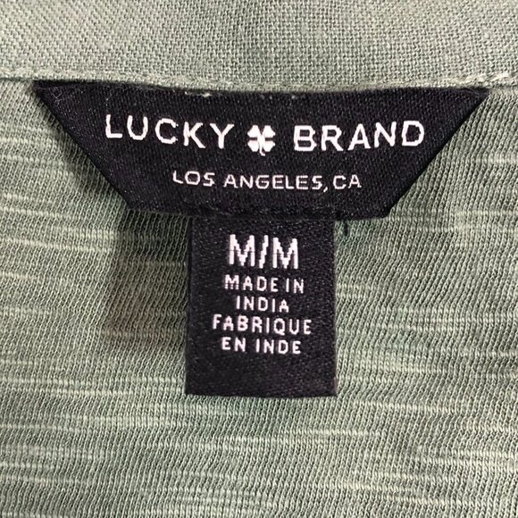 Lucky Brand Green V-Neck Knit Top Size Medium - Picture 4 of 5
